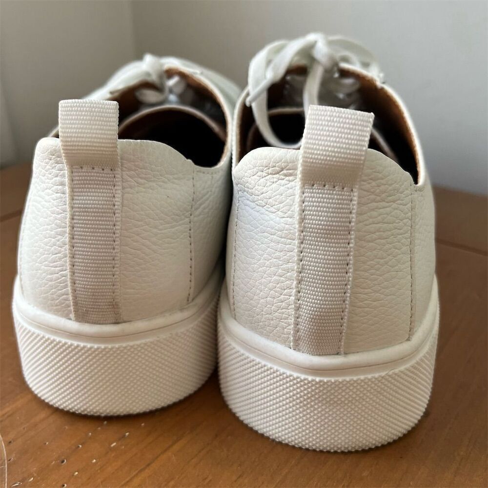 Sole Society Women's White Leather Lace-Up Low-Top Sneakers Size 9M - Picture 8 of 10